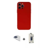 MARSİLYAN™- iPhone 13 Pro Max Kılıf Ahenk Serisi - Siyah Bilvis Hayalet Cam Ekran Koruyucu + Pers Alüminyum Kamera Lens - LT