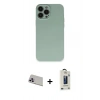 MARSİLYAN™- iPhone 13 Pro Max Kılıf Ahenk Serisi - Siyah Bilvis Hayalet Cam Ekran Koruyucu + Rainbow Kamera Lens Koruma Cam - MR