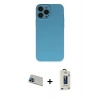 MARSİLYAN™- iPhone 13 Pro Max Kılıf Ahenk Serisi - Siyah Bilvis Hayalet Cam Ekran Koruyucu + Rainbow Kamera Lens Koruma Cam - MI