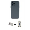 MARSİLYAN™- iPhone 13 Pro Max Kılıf Ahenk Serisi - Siyah Bilvis Hayalet Cam Ekran Koruyucu + Rainbow Kamera Lens Koruma Cam - MR