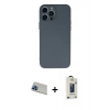 MARSİLYAN™- iPhone 13 Pro Max Kılıf Ahenk Serisi - Siyah Bilvis Hayalet Cam Ekran Koruyucu + Rainbow Kamera Lens Koruma Cam - MI