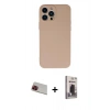 MARSİLYAN™- iPhone 13 Pro Max Kılıf Ahenk Serisi - Siyah Bilvis Hayalet Cam Ekran Koruyucu + Rainbow Kamera Lens Koruma Cam - KI