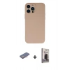 MARSİLYAN™- iPhone 13 Pro Max Kılıf Ahenk Serisi - Siyah Bilvis Hayalet Cam Ekran Koruyucu + Renkli Kamera Lens Koruma Cam - PE