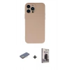 MARSİLYAN™- iPhone 13 Pro Max Kılıf Ahenk Serisi - Siyah Bilvis Hayalet Cam Ekran Koruyucu + Renkli Kamera Lens Koruma Cam - SI