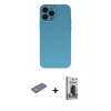 MARSİLYAN™- iPhone 13 Pro Max Kılıf Ahenk Serisi - Siyah Bilvis Hayalet Cam Ekran Koruyucu + Renkli Kamera Lens Koruma Cam - SI