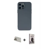 MARSİLYAN™- iPhone 13 Pro Max Kılıf Ahenk Serisi - Siyah Bilvis Hayalet Cam Ekran Koruyucu + Rainbow Kamera Lens Koruma Cam - REGD