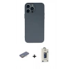MARSİLYAN™- iPhone 13 Pro Max Kılıf Ahenk Serisi - Siyah Bilvis Hayalet Cam Ekran Koruyucu + Renkli Kamera Lens Koruma Cam - SI
