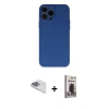 MARSİLYAN™- iPhone 13 Pro Max Kılıf Ahenk Serisi - Siyah Bilvis Hayalet Cam Ekran Koruyucu + Pers Alüminyum Kamera Lens - SABE