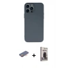 MARSİLYAN™- iPhone 13 Pro Max Kılıf Ahenk Serisi - Siyah Bilvis Hayalet Cam Ekran Koruyucu + Renkli Kamera Lens Koruma Cam - TU