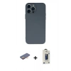 MARSİLYAN™- iPhone 13 Pro Max Kılıf Ahenk Serisi - Siyah Bilvis Hayalet Cam Ekran Koruyucu + Renkli Kamera Lens Koruma Cam - TU