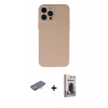 MARSİLYAN™- iPhone 13 Pro Max Kılıf Ahenk Serisi - Siyah Bilvis Hayalet Cam Ekran Koruyucu + Renkli Kamera Lens Koruma Cam - TU