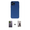 MARSİLYAN™- iPhone 13 Pro Max Kılıf Ahenk Serisi - Siyah Bilvis Hayalet Cam Ekran Koruyucu + Neon Fosforlu Kamera Lens - YL