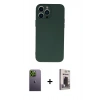 MARSİLYAN™- iPhone 13 Pro Max Kılıf Ahenk Serisi - Siyah Bilvis Hayalet Cam Ekran Koruyucu + Neon Fosforlu Kamera Lens - YL