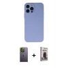 MARSİLYAN™- iPhone 13 Pro Max Kılıf Ahenk Serisi - Siyah Bilvis Hayalet Cam Ekran Koruyucu + Neon Fosforlu Kamera Lens - YL