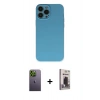 MARSİLYAN™- iPhone 13 Pro Max Kılıf Ahenk Serisi - Siyah Bilvis Hayalet Cam Ekran Koruyucu + Neon Fosforlu Kamera Lens - YL