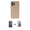 MARSİLYAN™- iPhone 13 Pro Max Kılıf Ahenk Serisi - Siyah Bilvis Hayalet Cam Ekran Koruyucu + Neon Fosforlu Kamera Lens - YL