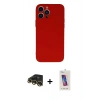 MARSİLYAN™- iPhone 13 Pro Max Kılıf Ahenk Serisi - Siyah Joko 5D Cam + Raze Metal Kamera Lens - GD