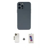 MARSİLYAN™- iPhone 13 Pro Max Kılıf Ahenk Serisi - Siyah Joko 5D Cam + Shine Kamera Lens - GD