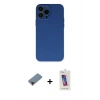 MARSİLYAN™- iPhone 13 Pro Max Kılıf Ahenk Serisi - Siyah Joko 5D Cam + Kırmızı Metal Kamera Lens Koruma Cam