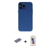 MARSİLYAN™- iPhone 13 Pro Max Kılıf Ahenk Serisi - Siyah Joko 5D Cam + Renkli Kamera Lens Koruma Cam - MI