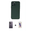 MARSİLYAN™- iPhone 13 Pro Max Kılıf Ahenk Serisi - Siyah Joko 5D Cam + Neon Fosforlu Kamera Lens - BZ