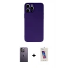 MARSİLYAN™- iPhone 13 Pro Max Kılıf Ahenk Serisi - Siyah Joko 5D Cam + Neon Fosforlu Kamera Lens - BZ