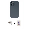 MARSİLYAN™- iPhone 13 Pro Max Kılıf Ahenk Serisi - Siyah Joko 5D Cam + Pers Alüminyum Kamera Lens - GD