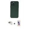 MARSİLYAN™- iPhone 13 Pro Max Kılıf Ahenk Serisi - Siyah Joko 5D Cam + Pers Alüminyum Kamera Lens - GD