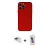 MARSİLYAN™- iPhone 13 Pro Max Kılıf Ahenk Serisi - Siyah Joko 5D Cam + Pers Alüminyum Kamera Lens - GI
