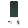 MARSİLYAN™- iPhone 13 Pro Max Kılıf Ahenk Serisi - Siyah Joko 5D Cam + Pers Alüminyum Kamera Lens - GI