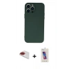 MARSİLYAN™- iPhone 13 Pro Max Kılıf Ahenk Serisi - Siyah Joko 5D Cam + Pers Alüminyum Kamera Lens - KI