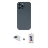 MARSİLYAN™- iPhone 13 Pro Max Kılıf Ahenk Serisi - Siyah Joko 5D Cam + Pers Alüminyum Kamera Lens - LT