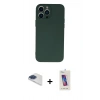 MARSİLYAN™- iPhone 13 Pro Max Kılıf Ahenk Serisi - Siyah Joko 5D Cam + Pers Alüminyum Kamera Lens - LT