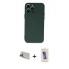 MARSİLYAN™- iPhone 13 Pro Max Kılıf Ahenk Serisi - Siyah Joko 5D Cam + Rainbow Kamera Lens Koruma Cam - BZ