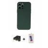 MARSİLYAN™- iPhone 13 Pro Max Kılıf Ahenk Serisi - Siyah Joko 5D Cam + Raze Metal Kamera Lens - GD