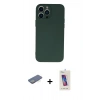 MARSİLYAN™- iPhone 13 Pro Max Kılıf Ahenk Serisi - Siyah Joko 5D Cam + Renkli Kamera Lens Koruma Cam - YL