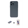 MARSİLYAN™- iPhone 13 Pro Max Kılıf Ahenk Serisi - Siyah Joko 5D Cam + Renkli Kamera Lens Koruma Cam - SI