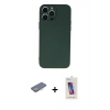 MARSİLYAN™- iPhone 13 Pro Max Kılıf Ahenk Serisi - Siyah Joko 5D Cam + Renkli Kamera Lens Koruma Cam - SI