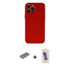 MARSİLYAN™- iPhone 13 Pro Max Kılıf Ahenk Serisi - Siyah Joko 5D Cam + Renkli Kamera Lens Koruma Cam - SI