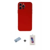 MARSİLYAN™- iPhone 13 Pro Max Kılıf Ahenk Serisi - Siyah Joko 5D Cam + Shine Kamera Lens Koruma Cam - MI