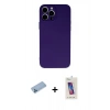 MARSİLYAN™- iPhone 13 Pro Max Kılıf Ahenk Serisi - Siyah Joko 5D Cam + Shine Kamera Lens Koruma Cam - MI