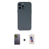 MARSİLYAN™- iPhone 13 Pro Max Kılıf Ahenk Serisi - Siyah Joko 5D Cam + Neon Fosforlu Kamera Lens - YL