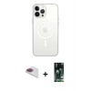 MARSİLYAN™- iPhone 13 Pro Max Kılıf Ahenk Yansıma Prime - Şeffaf 360 Full Body Arka Koruyucu + Gökkuşağı Pers Alüminyum Kamera Lens