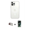 MARSİLYAN™- iPhone 13 Pro Max Kılıf Ahenk Yansıma Prime - Şeffaf 360 Full Body Arka Koruyucu + Rainbow Kamera Lens Koruma Cam - KI
