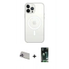MARSİLYAN™- iPhone 13 Pro Max Kılıf Ahenk Yansıma Prime - Şeffaf 360 Full Body Arka Koruyucu + Rainbow Kamera Lens Koruma Cam - MR