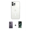 MARSİLYAN™- iPhone 13 Pro Max Kılıf Ahenk Yansıma Prime - Şeffaf 360 Full Body Arka Koruyucu + Neon Fosforlu Kamera Lens - BZ