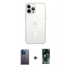 MARSİLYAN™- iPhone 13 Pro Max Kılıf Ahenk Yansıma Prime - Şeffaf 360 Full Body Arka Koruyucu + Neon Fosforlu Kamera Lens - MI
