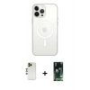 MARSİLYAN™- iPhone 13 Pro Max Kılıf Ahenk Yansıma Prime - Şeffaf 360 Full Body Arka Koruyucu + Shine Kamera Lens - GD