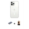 MARSİLYAN™- iPhone 13 Pro Max Kılıf Ahenk Yansıma Prime - Şeffaf Maxco Cam Ekran Koruyucu + Renkli Kamera Lens Koruma Cam - SI