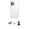 MARSİLYAN™- iPhone 13 Pro Max Kılıf Ahenk Yansıma Prime - Şeffaf Maxco Cam Ekran Koruyucu + Renkli Kamera Lens Koruma Cam - YL